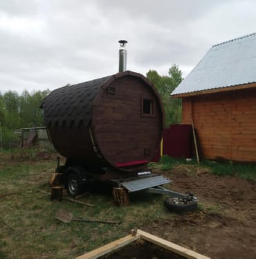 Монтаж бани-бочки №413 от 23.04.2021 в Кашире